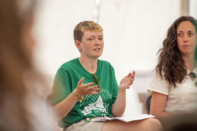 Young woman speaking